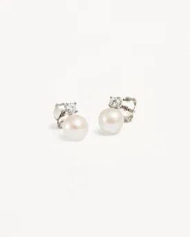 Elegant 6mm Sterling Silver Pearl Stud Earrings - Moments With You Collection