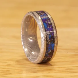 The Nebula Twist Damascus Glowstone Ring